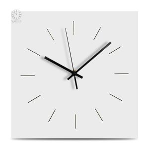 Horloge carrée moderne avec fond blanc épuré