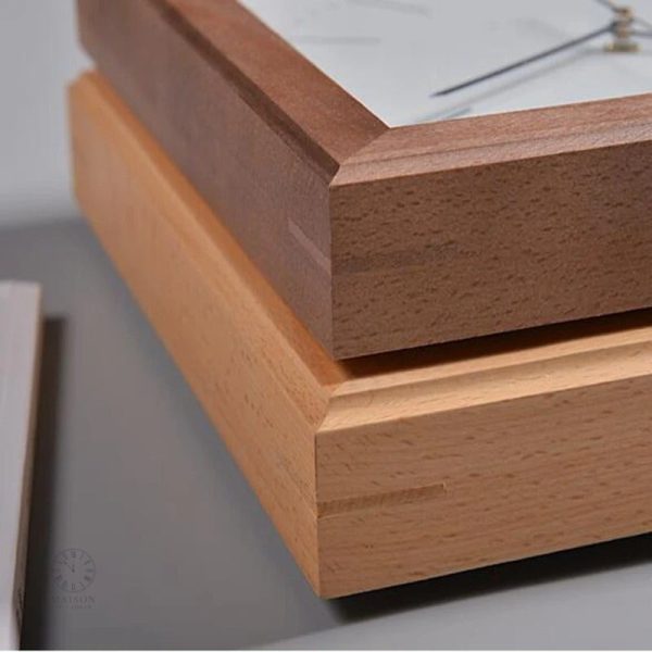 Horloge carrée en bois pour décoration intérieure