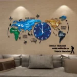 Horloge murale avec illustration géographique unique