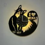 Horloge LED en forme de chat décorative