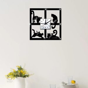 Horloge Chat Mimi design mignon et original pour décoration intérieure