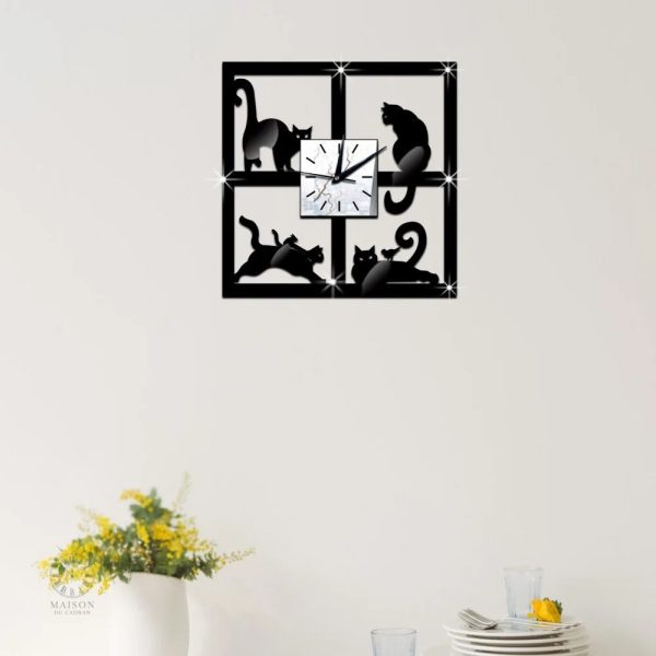 horloge-chat-mimi-1 Horloge Chat Mimi design mignon et original pour décoration intérieure