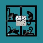 Horloge Mimi avec motif de chat, ajout ludique à votre espace