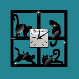 Horloge Mimi avec motif de chat, ajout ludique à votre espace