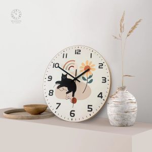 Horloge murale chat style scandinave moderne