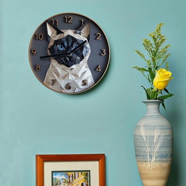 horloge-chat-siamois-1 Horloge décorative Chat Siamois avec design élégant et charmant