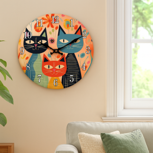 Horloge Chats décorative pour mur