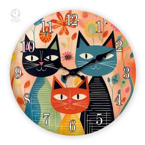 Horloge décorative chats pour intérieur