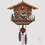 Horloge coucou ancien en bois sculpté