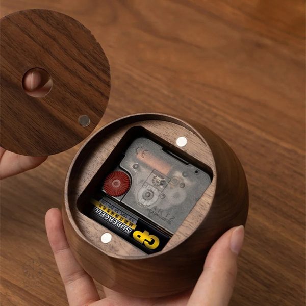 Horloge de bureau en bois, accessoire fonctionnel
