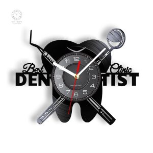 Horloge vinyle en forme de dentiste