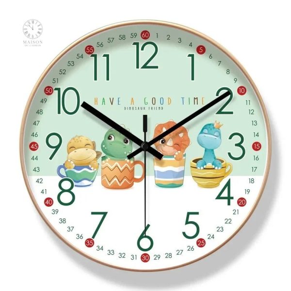 Horloge dinosaure créative pour déco intérieure