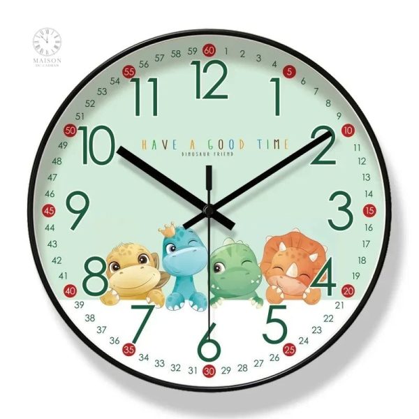 Horloge décorative dinosaure colorée