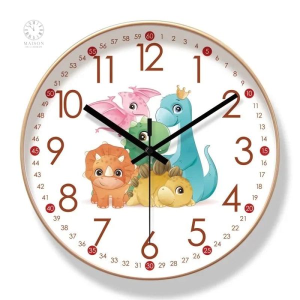 Horloge dinosaure mignonne avec design ludique