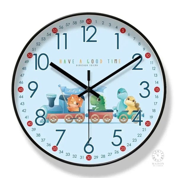 Horloge chambre dinosaure avec chiffres