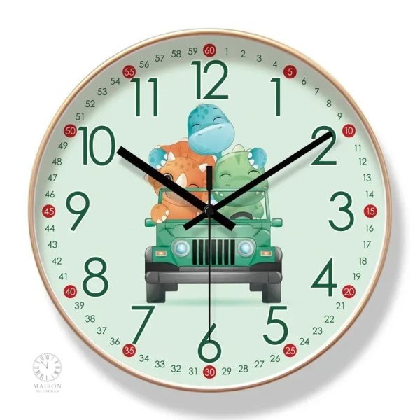 Horloge murale enfant dinosaure