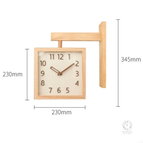 Horloge design double face, idéale pour les espaces ouverts