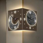 Horloge double face, accessoire tendance à motif lune