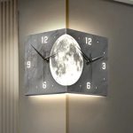 Horloge décorative double face, style lune