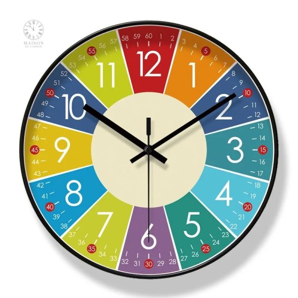 Horloge enfant colorée, idéale pour initier à la lecture de l'heure