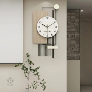 Horloge murale en bois naturel
