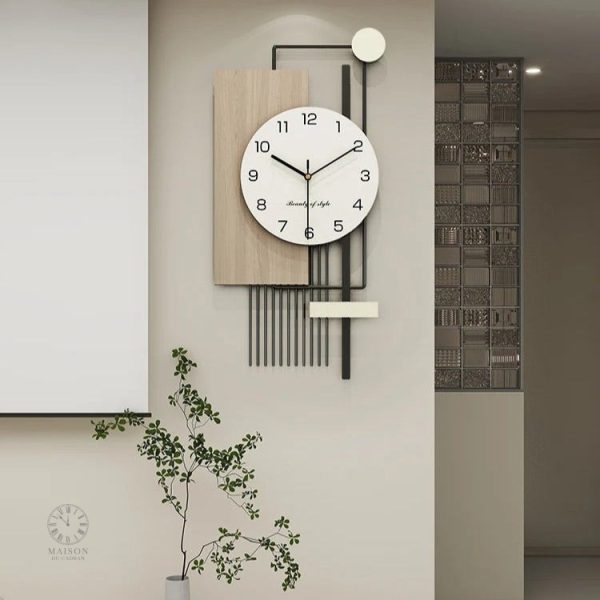 Horloge murale en bois naturel