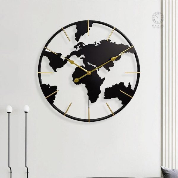 Horloge murale en fer forgé style vintage