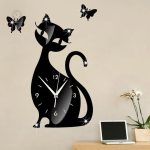 Horloge chat décorative en forme de félin