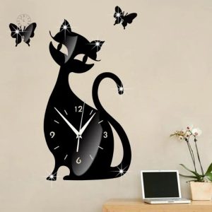 Horloge chat décorative en forme de félin