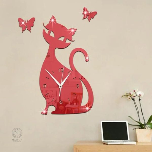 Horloge originale motif chat pour la maison