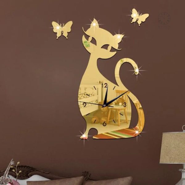Horloge en forme de chat pour un intérieur tendance