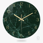 Horloge Murale en Verre Effet Marbre élégante