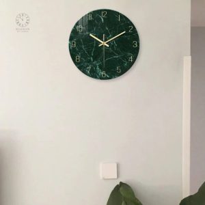 Horloge de Bureau en verre avec design marbré