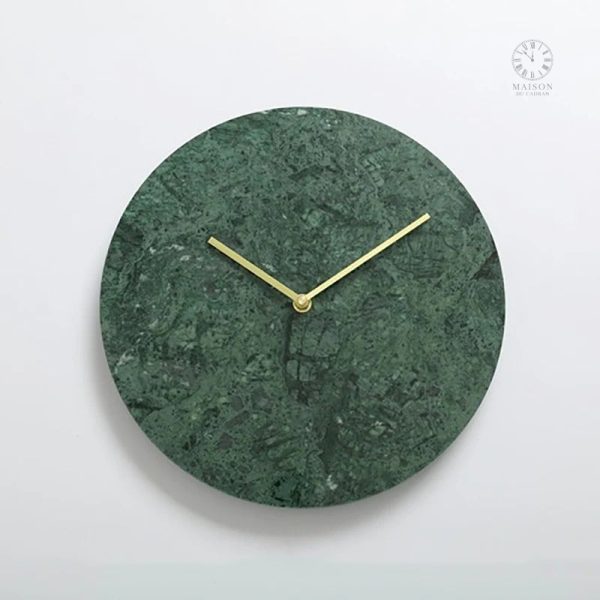 Horloge murale en marbre, style minimaliste et chic