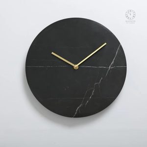 Accessoire décoratif : horloge en marbre blanc pour intérieur