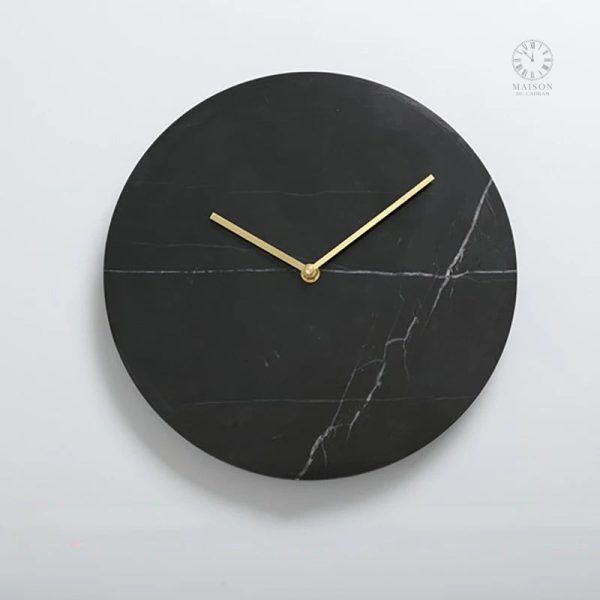 Accessoire décoratif : horloge en marbre blanc pour intérieur
