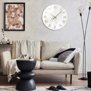 Horloge raffinée en verre, style chiffres romains