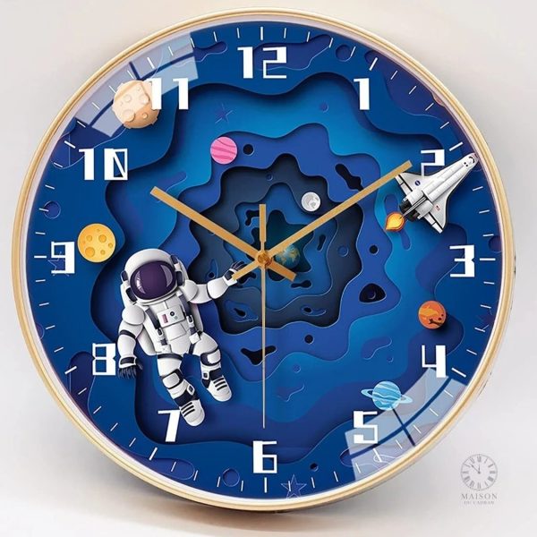 Montre murale pour enfant thème astronaute
