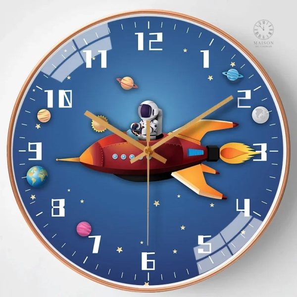 Horloge enfant avec design spatial amusant