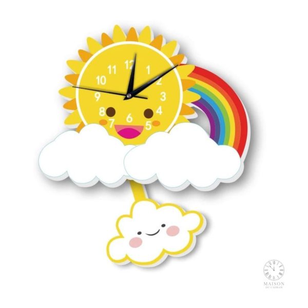 Horloge enfant avec pendule, design joyeux et original