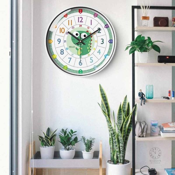 Horloge dinosaure pour chambre d'enfant amusante
