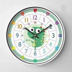 Horloge murale enfantine sur le thème des dinosaures
