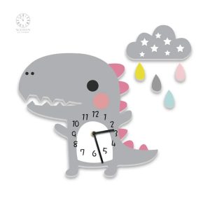 Horloge dinosaure colorée pour décoration ludique