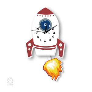 Horloge murale fusée, idéale pour la chambre d'un enfant