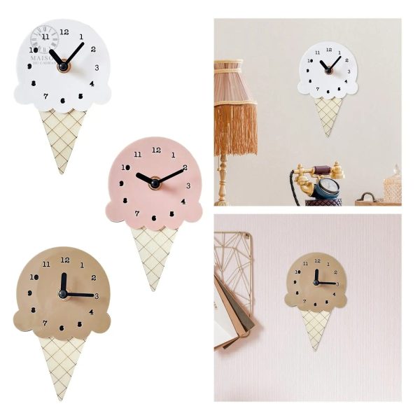 Horloge enfantine thème glace, idéale pour apprendre l'heure