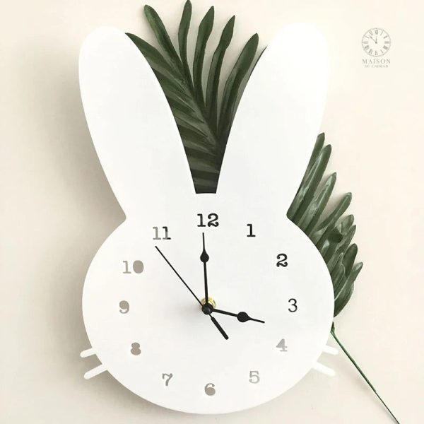 horloge-enfant-lapin-1 Horloge enfant lapin colorée pour décoration de chambre