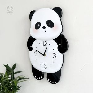 Horloge enfant à motif panda, idéale pour apprendre l'heure