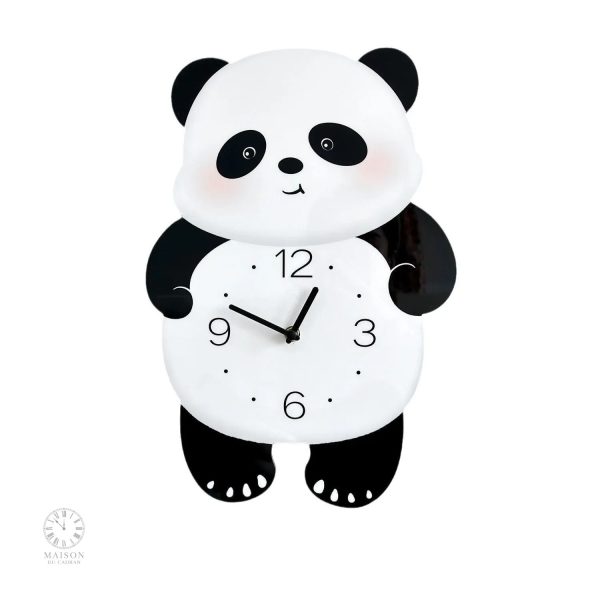 Horloge murale panda, accessoire décoratif pour enfants