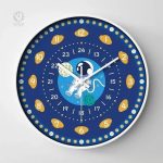 Horloge éducative pour enfants, thème astronaute stimulant