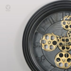 Horloge murale style engrenage vintage